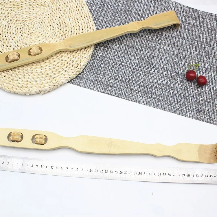 Natural Bamboo Back Scratcher With Massage Rollers, Practical Household Back Scratching & Massage Tool for Daily Use image 4