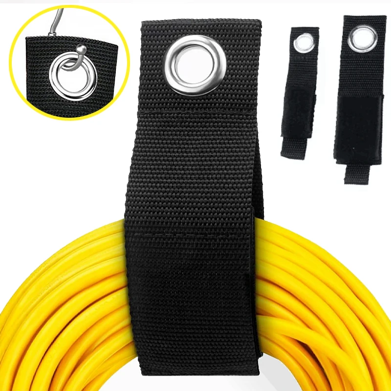 4pcs Reusable Heavy-Duty Storage Straps Extension Cord Organizer Cable Ties Hose Storage Accessory Holder Garage Organization