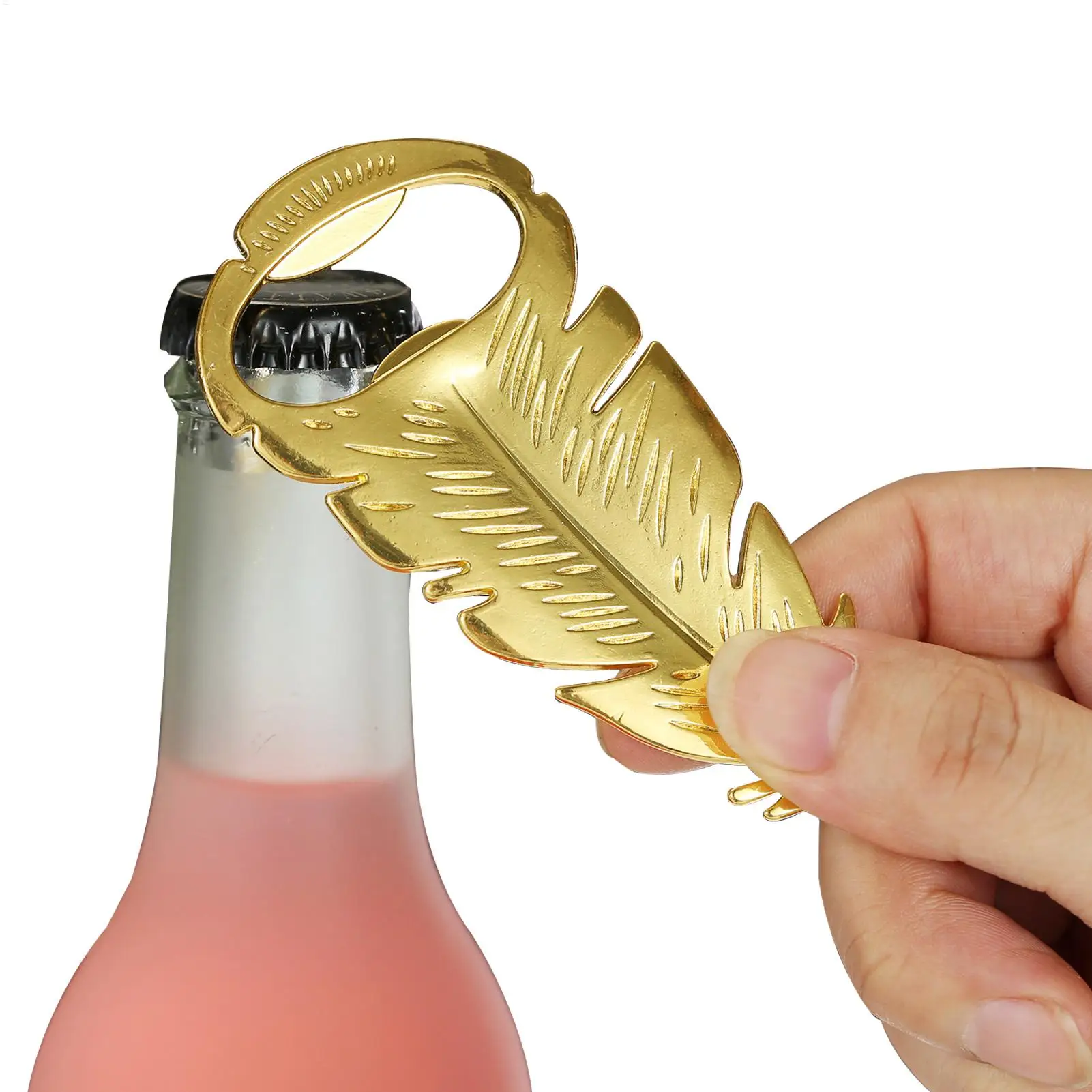 Bottle Opener Multifunctional Portable Tool Gadget Golden Sparkle Beer Bottle Caps Remover for Kitchen Camping Party Wedding
