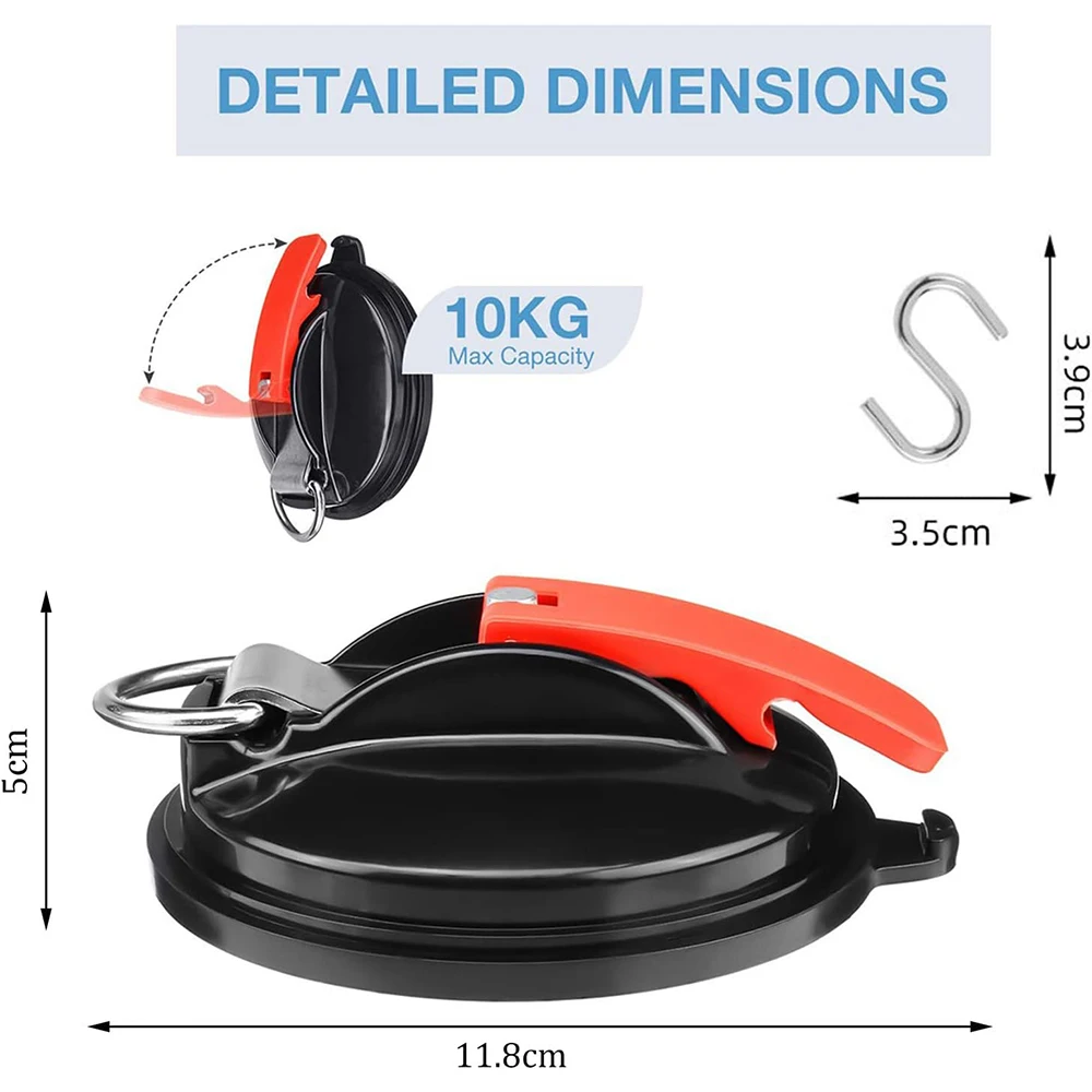 Heavy Duty Vacuum Suction Cup Car Camping Tie Down with Securing Hooks Strong Power Strap for Awning Boat Trap Bathroom Pet