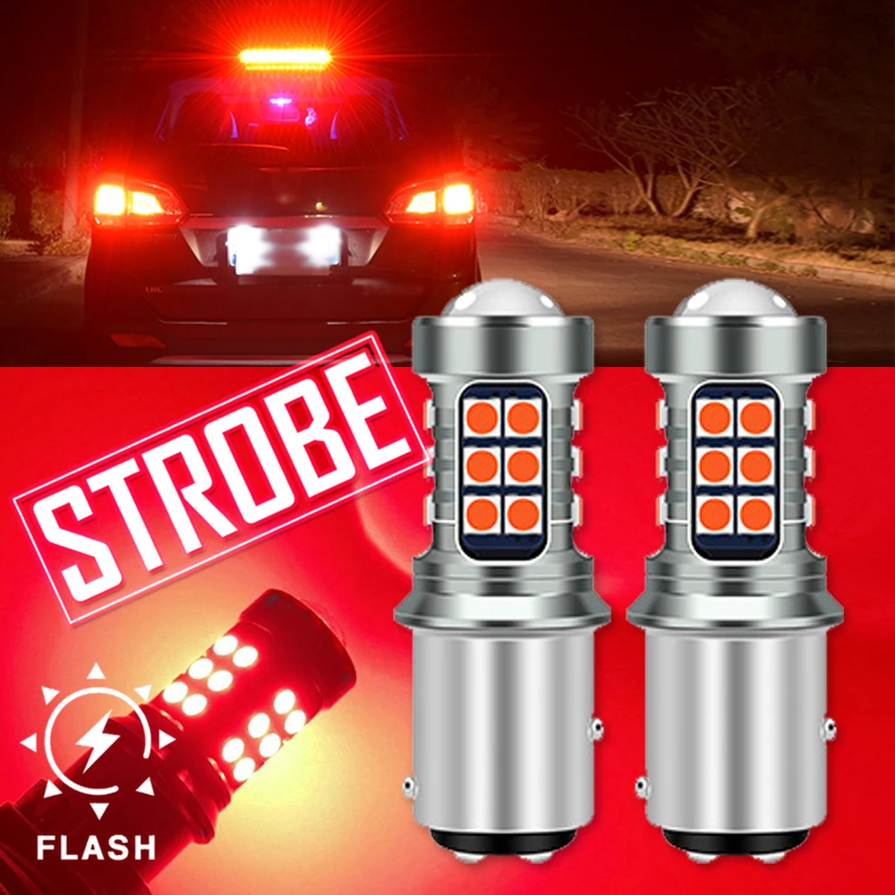 2pcs Canbus LED 1157 P21/5W BAY15D Car Brake Stop Lights Bulbs Error Free No Hyper Flash Red