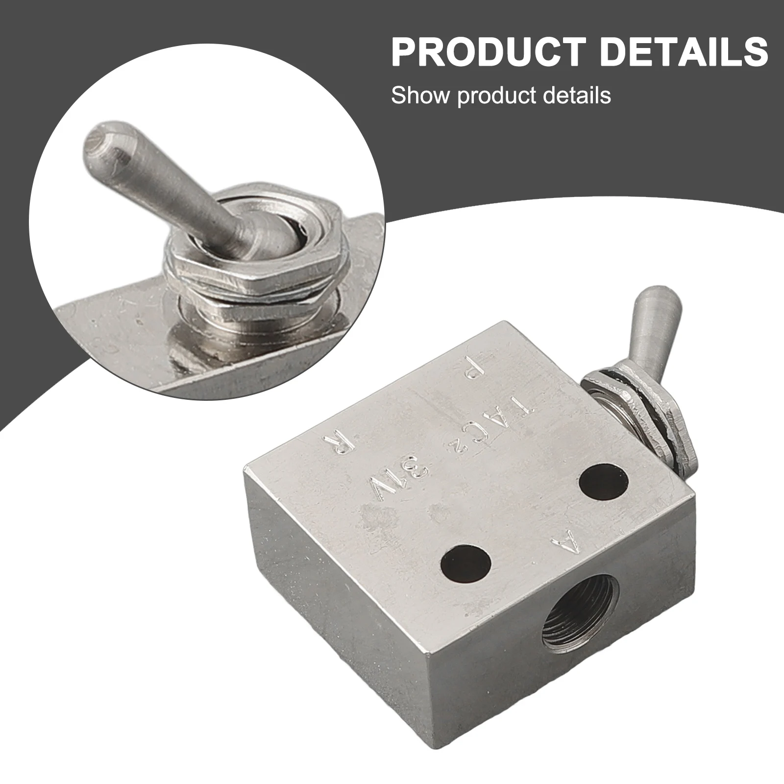 2 Position 3 Way TAC231V Air Pneumatic Valve with Mechanical for toggle Lever and 3 Ports NO Common Type for Air Flow Regulation