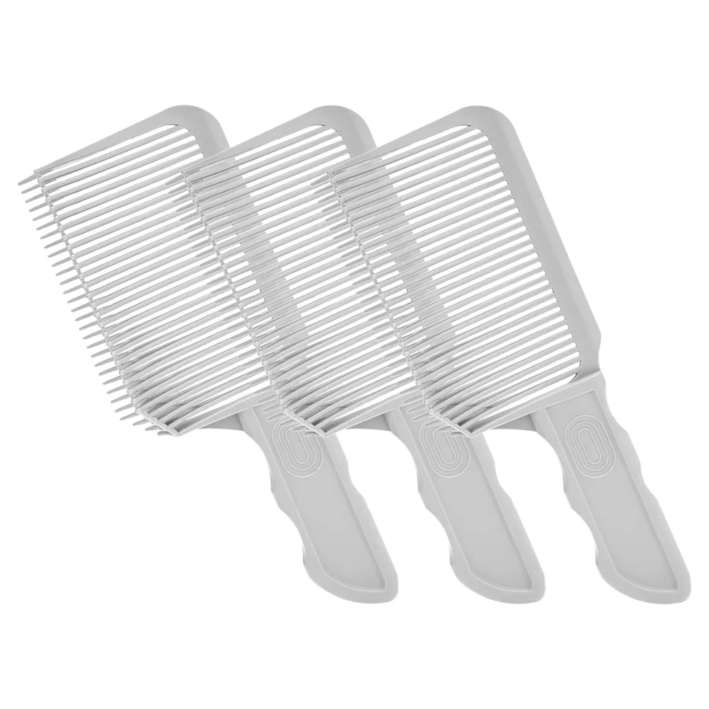 3 Pcs Comb Men's Blend Friend Fade Hair Cutting Massage Combs Tool Barber Brush Light Grey Flat Top Blending Travel