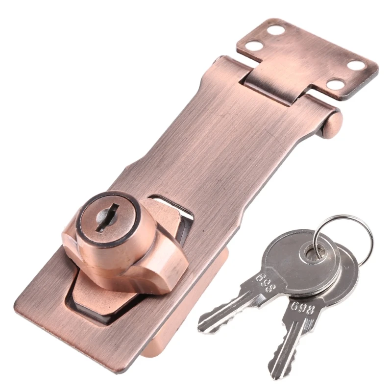 Keyed Hasp Locks Twists Knob Keyed Locking Hasp Locks with Keys and Screws Thick Door Safety Lock for Cabinet Small Door