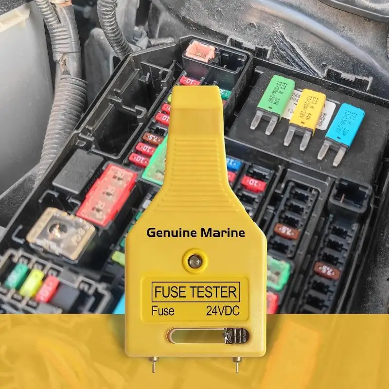 24V Portable Automotive Blade Fuse Tester with Puller Compatible with ATR ATO/ATC ATM Fuses for Road Emergency