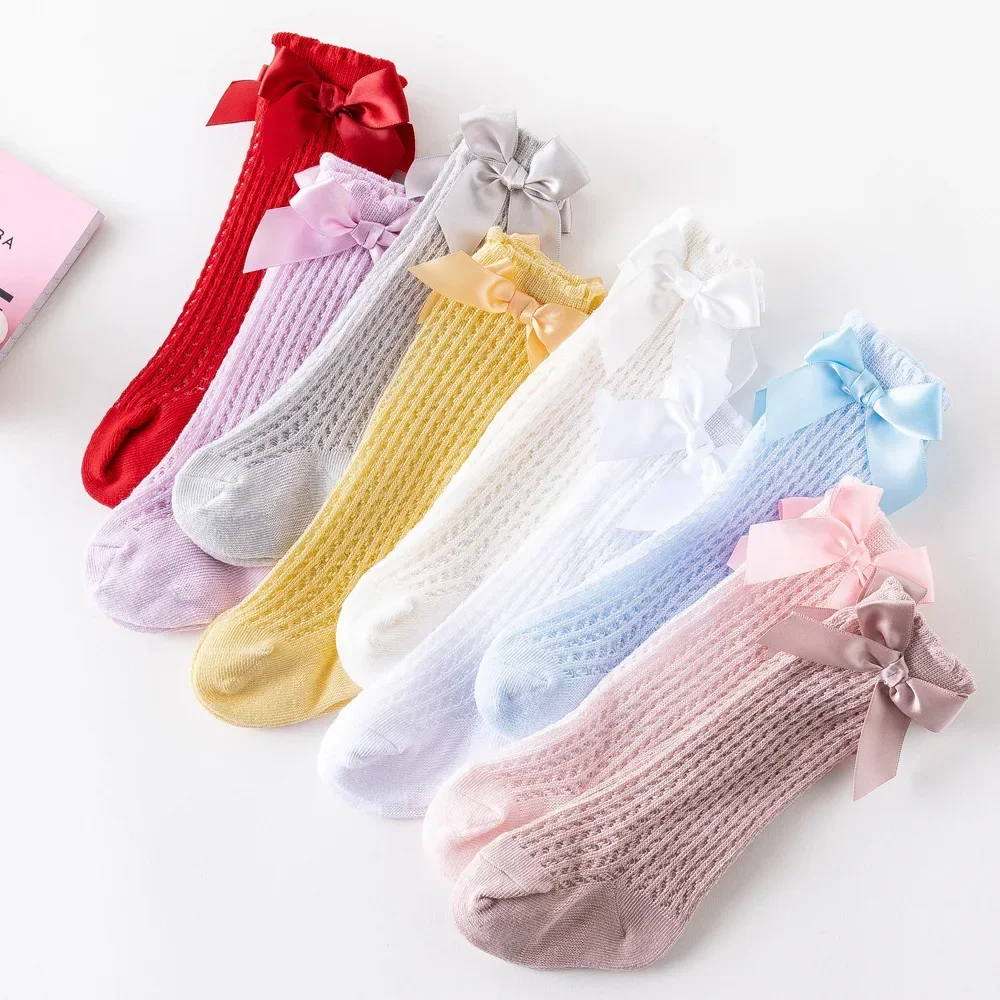 New Spring Summer Baby Knee High Socks Breathable Mesh Cow Stockings Newborn Infant Toddler Socks 0-2years Old