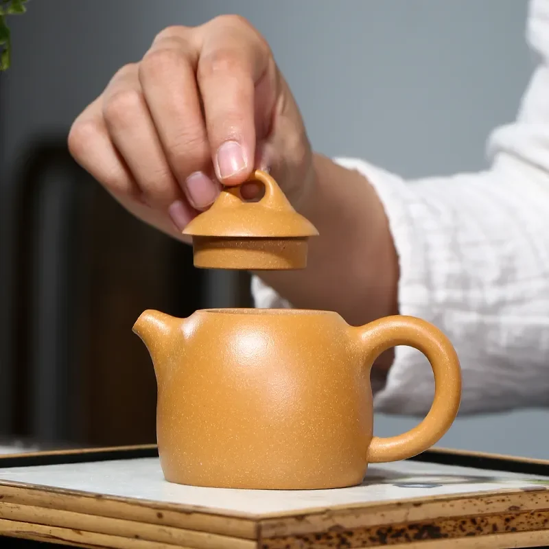 Yixing Ore Golden Duan Mud Zisha Teapots Hand Made Purple Beauty Kettles Tea Pot Ball Hole Filter Set Gift