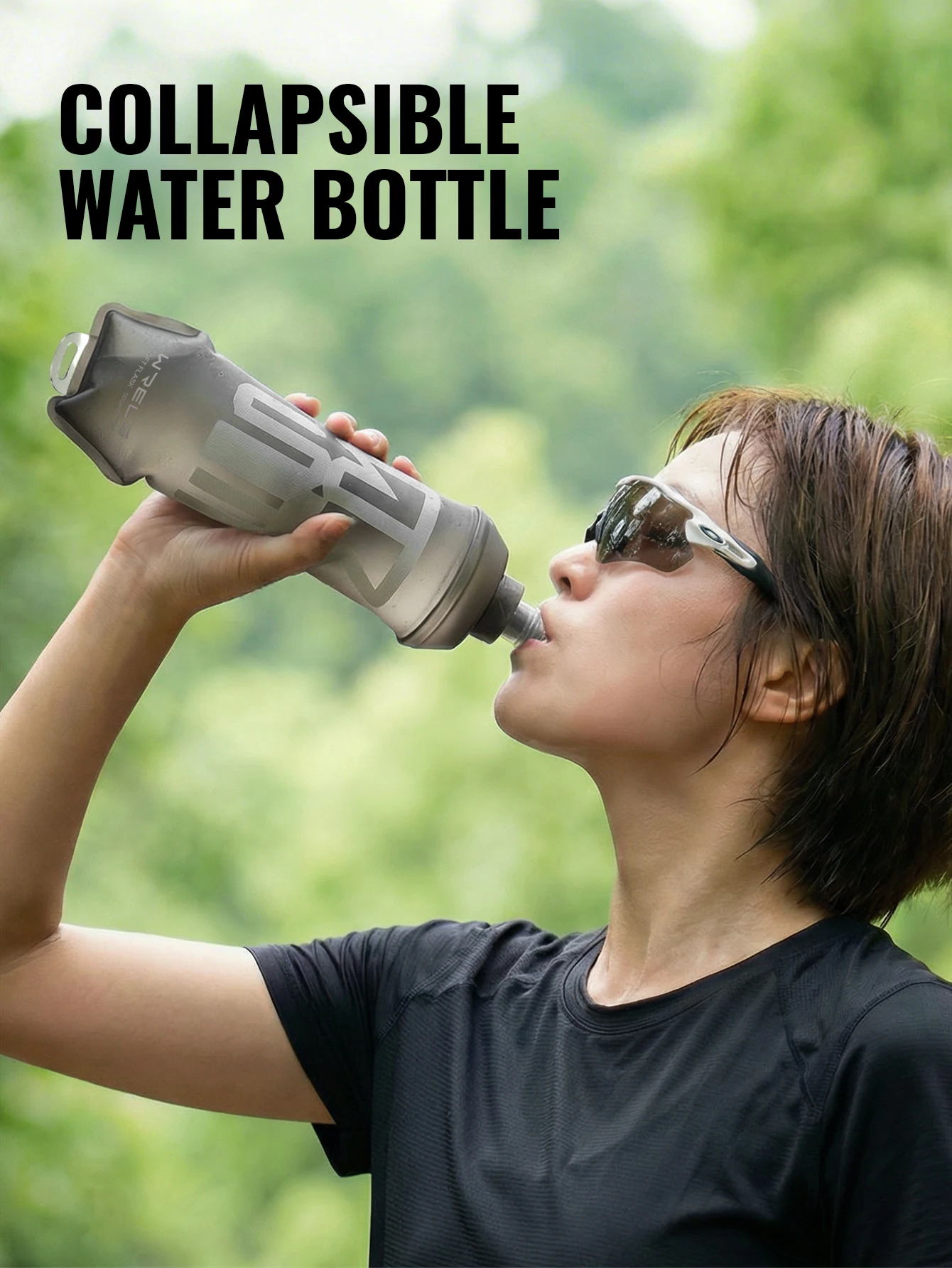WRELS Outdoor Lauf- und Radsport-Trinkflasche Tragbare Hydrations-Gürteltasche BPA-freie Faltbare Fahrrad-Trinkflasche – Detail 1