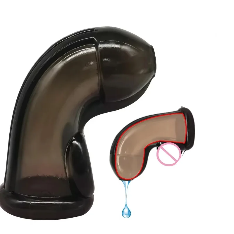 كيس الصفن القضيب توسيع الانتصاب قابلة لإعادة الاستخدام القضيب لمط الذكور العفة قفص حلقة مكافحة قبالة حلقة كم الجنس لعب للرجال 18 + #1