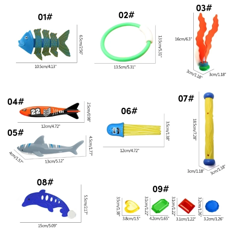다이빙 장난감 가라앉는 장난감 세트 어린이를 위한 수중 다이빙 선물 수영장 장난감