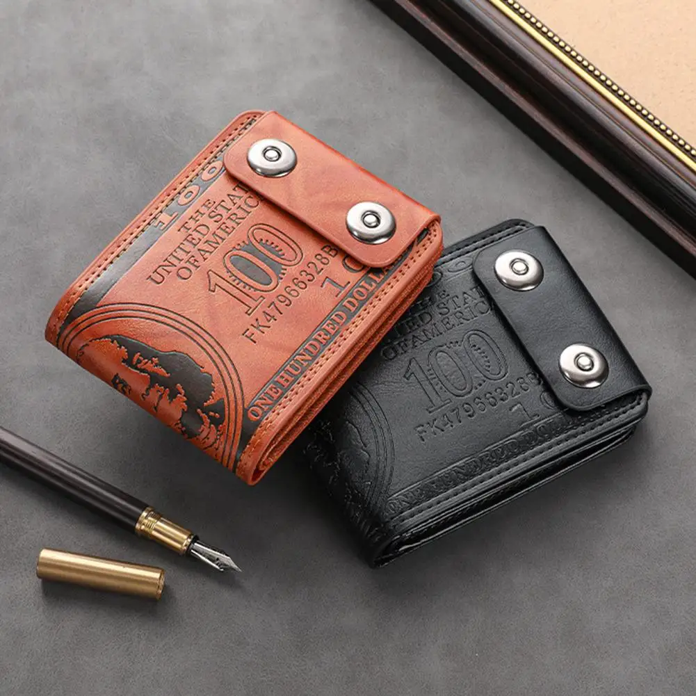 Slim Mini Dollar Print Wallet for Men Compact Front Pocket Money Clip with Magnetic Snap and Card Organizer