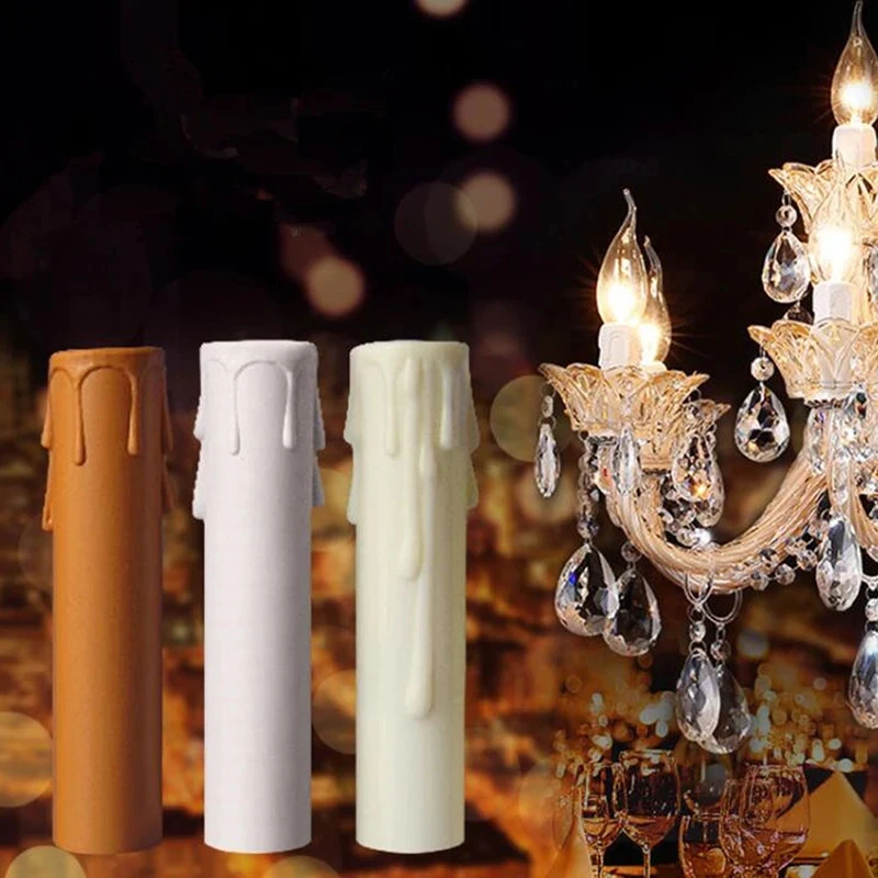 Candle Light Socket Covers E14 Candle Covers Sleeves Flame Retardant Vintage Style For Hotel Dining Room