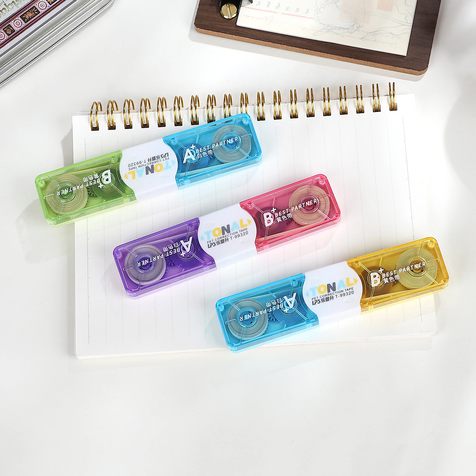 3 Pcs/set Mini Double-headed Double-color Correction Tape Large-capacity Eye Protection Creative DIY Journal Stationery