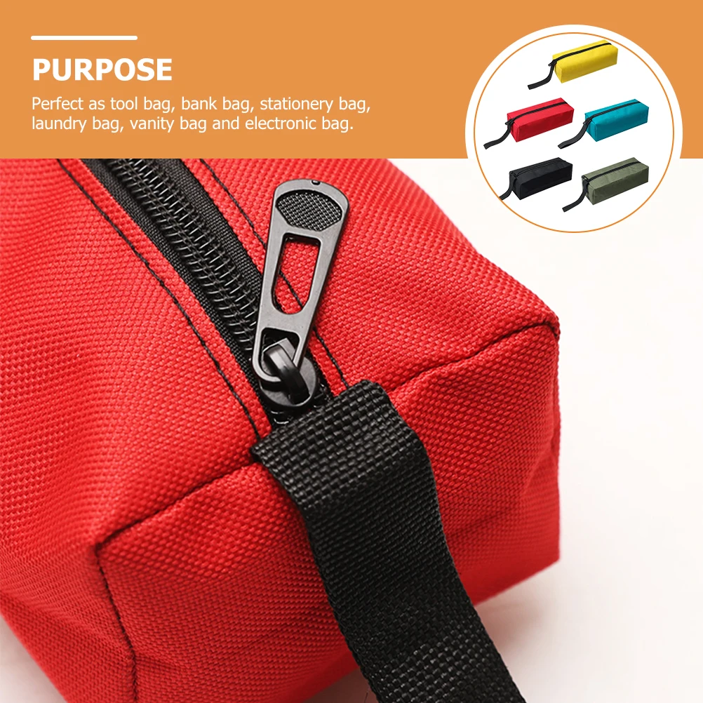

5Pcs Small Tool Pouch with Zipper Waterproof Oxford Cloth Bag Heavy Duty Storage Pouch for Organization on The Go