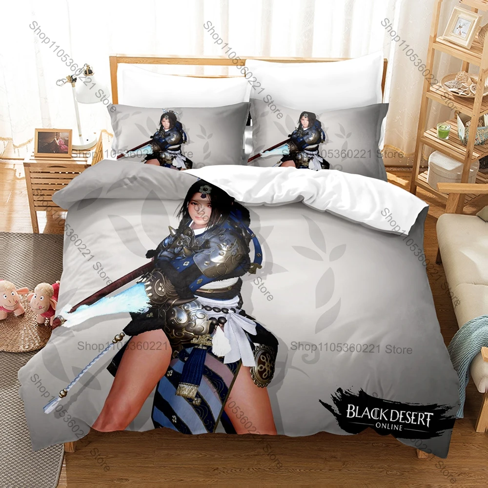 Gorgeous Medieval Desert Fantasy RPG Bedding Set Duvet Cover + 2 Pillowcases Warm Sandy Open World Bedroom Decor