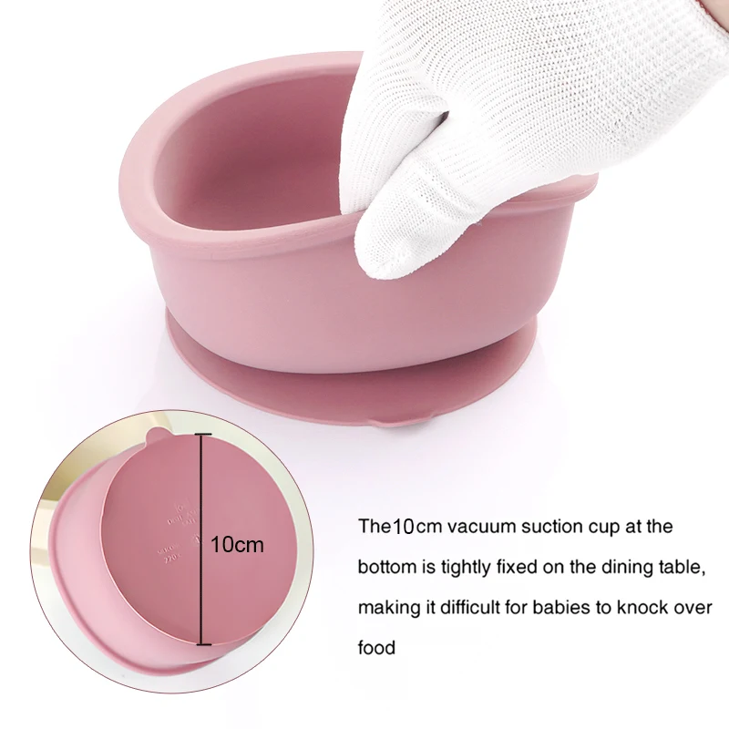 Mother Kids Silicone Cartoon Shape Baby Feeding Bowl Toddler Sucker Dishes Plate Baby Food Storage Bwol Baby Items