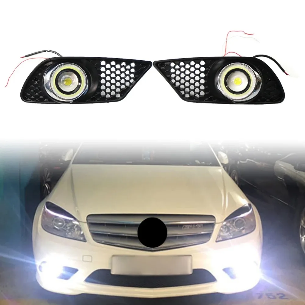 

1Pair Car Front Bumper Fog Light Grill With Lights For MERCEDES BENZ C-Class W204 C200 C230 C250 C300 C350 2008 2009 2010