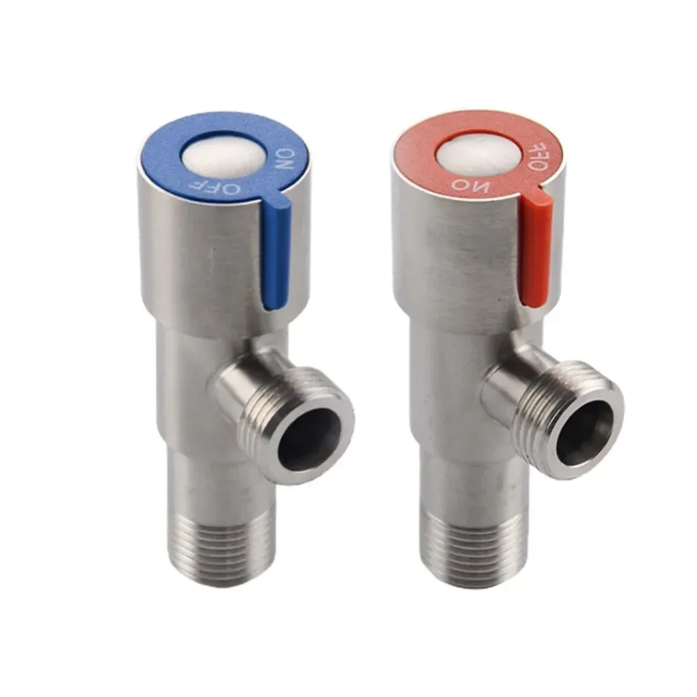 Stainless Steel Triangle Valve Cold Hot Water Stop Valve OFF ON Switch Bathroom Kitchen Toilet Sink Replacement Tool