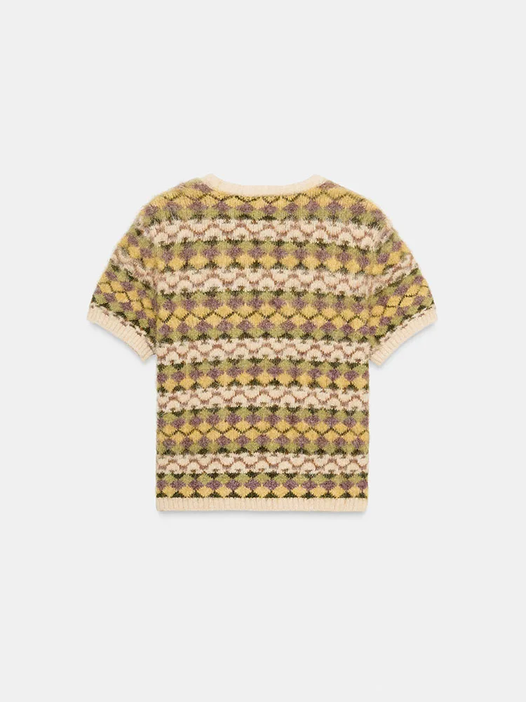 الحلو محبوك سترة جولة Ne ort Sve اللون Blo تأثير التطريز شتاء جديد وصول المرأة Faion البلوز الأعلى #4