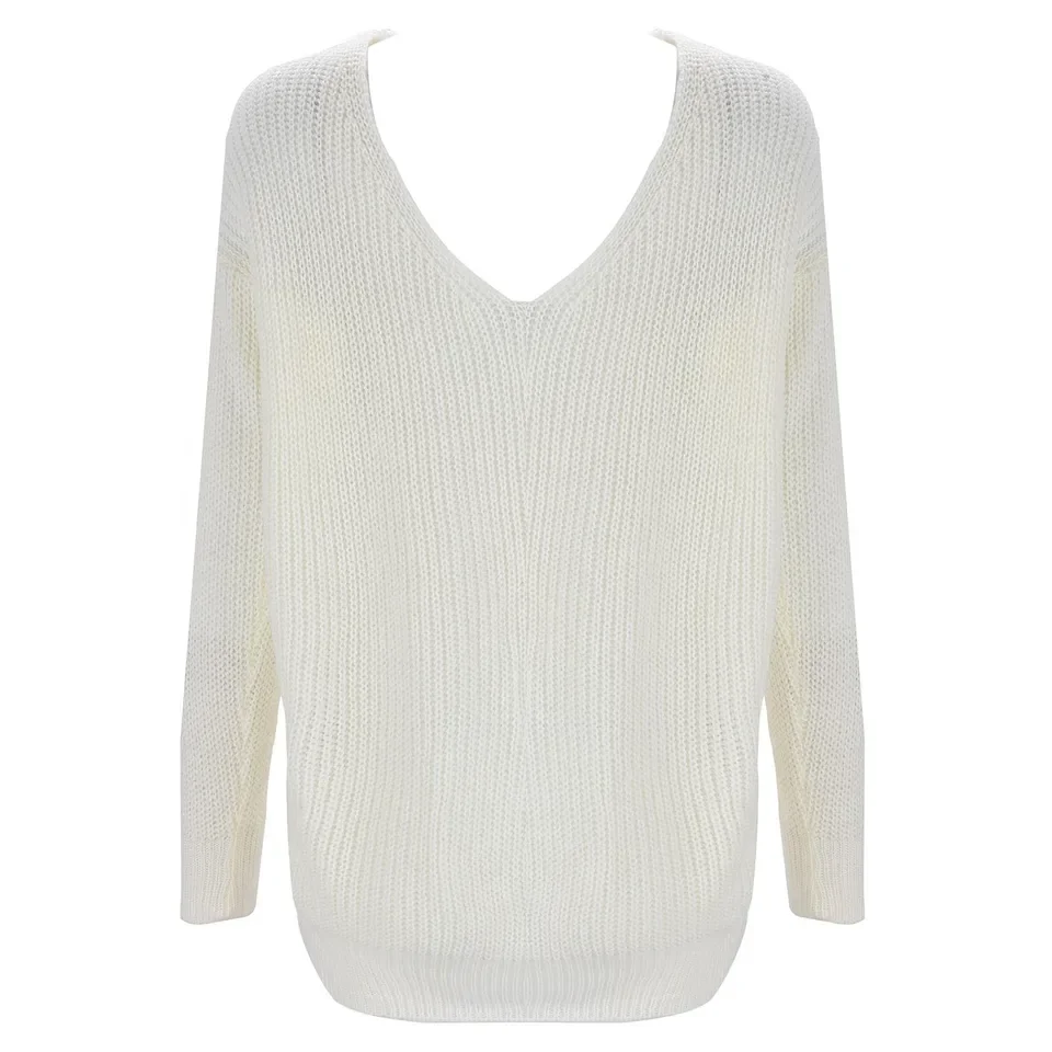 Pendolarismo Tinta unita Pullover da donna Maglione Donna Semplice e atmosferico Tinta unita Design sexy Scollo a V Visitiфта ж Salahcud