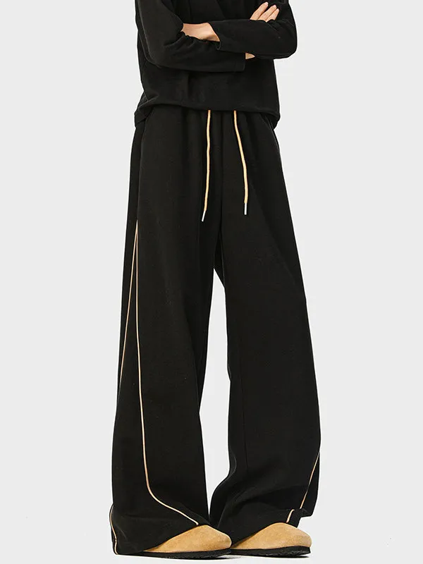 

Американские спортивные штаны в тяжелом полоску, мужские зимние свободные универсальные драпированные спортивные брюки с прямыми штанинами