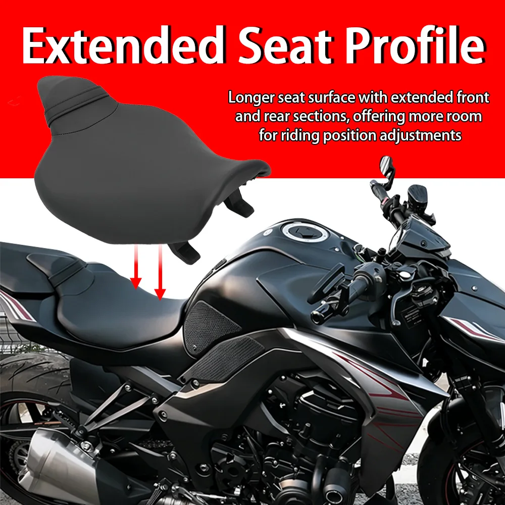 

Fit For Kawasaki Z1000 Z 1000 2014 - 2023 Motorcycle Accessories Black PU Leather Front Rider Driver Seat Cushion Saddle Pad