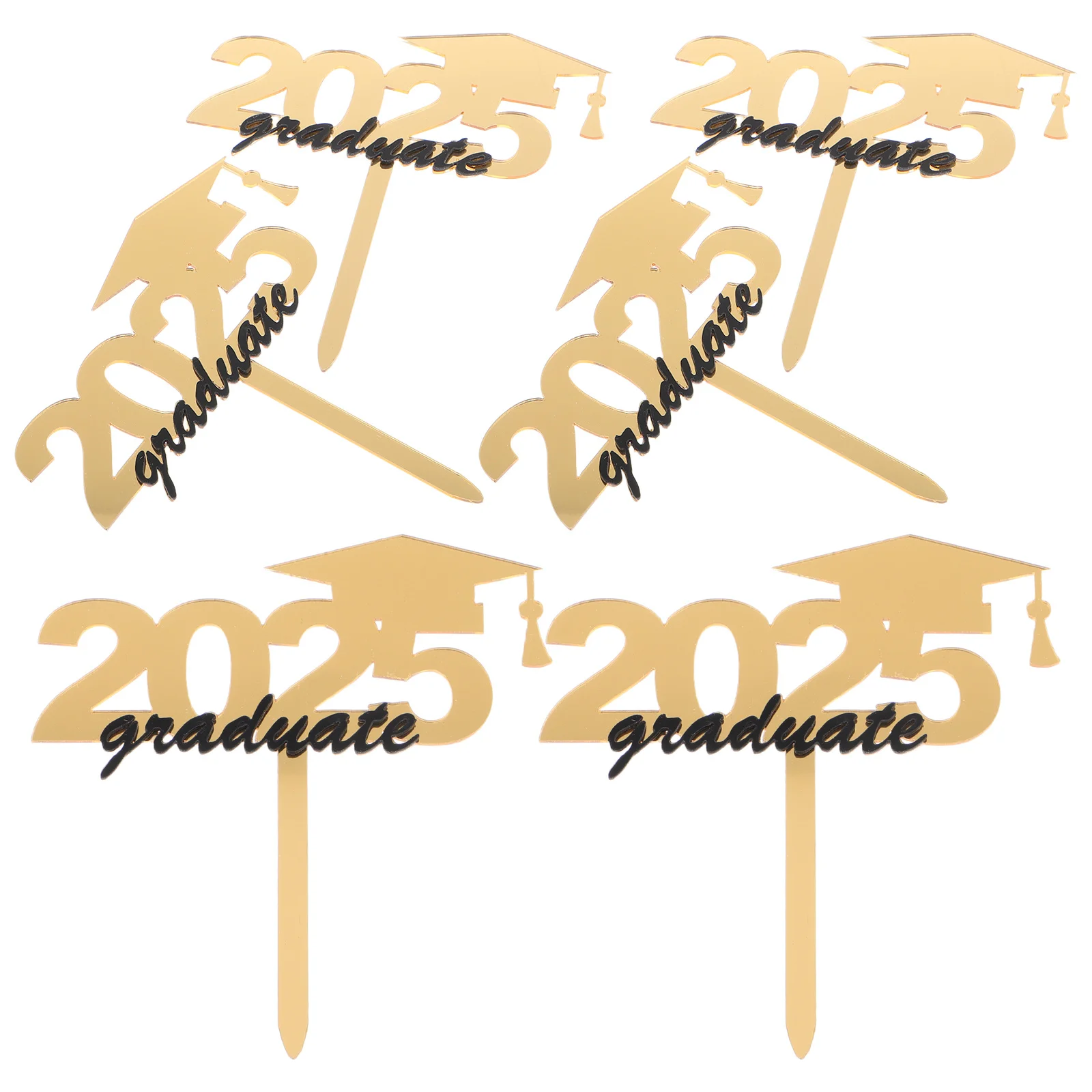 

6Pcs Graduation Cake Toppers Acrylic 2025 Congrats Grad Party Decoration Cupcake Picks Graduation Cake Insert 2025 Grad Topper
