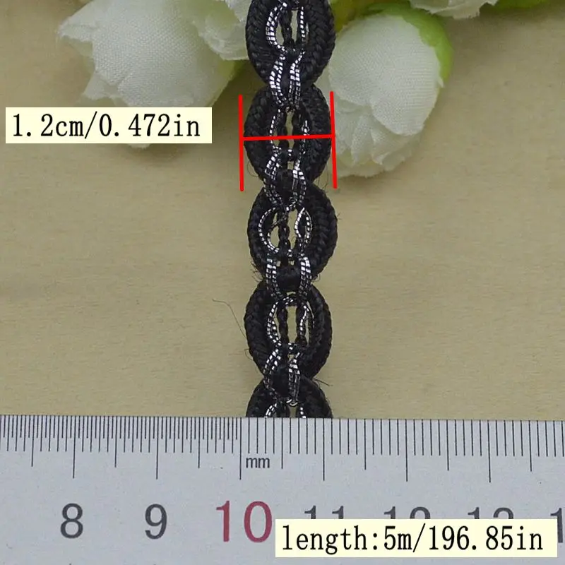 5Meters/16.4Ft Each Pack New Lace with Clothing Accessories DIY Handicraft Products Accessories Clothes Double 8-Character Lace