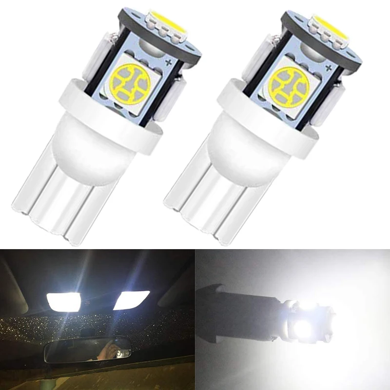 2x T10 W5W Car LED Interior Dome Reading Bulb Turn Signal Light Wedge Side Clearance Brake License Plate Luggage Trunk Lamp 12V