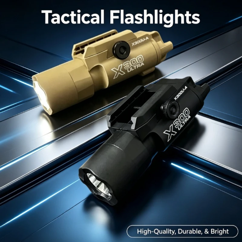20mm Universal Slide Rail Attached Flashlight X300U-A High Bright Hand Torch Nylon Housing Evening Hiking Daily Portable Lamp