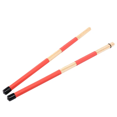 Imagen 2 del producto 2 pares de palillos de tambor, cepillos, varillas calientes, baquetas de Jazz Rute, baquetas prácticas para bateristas capacitadas para crear un nuevo sonido del tambor