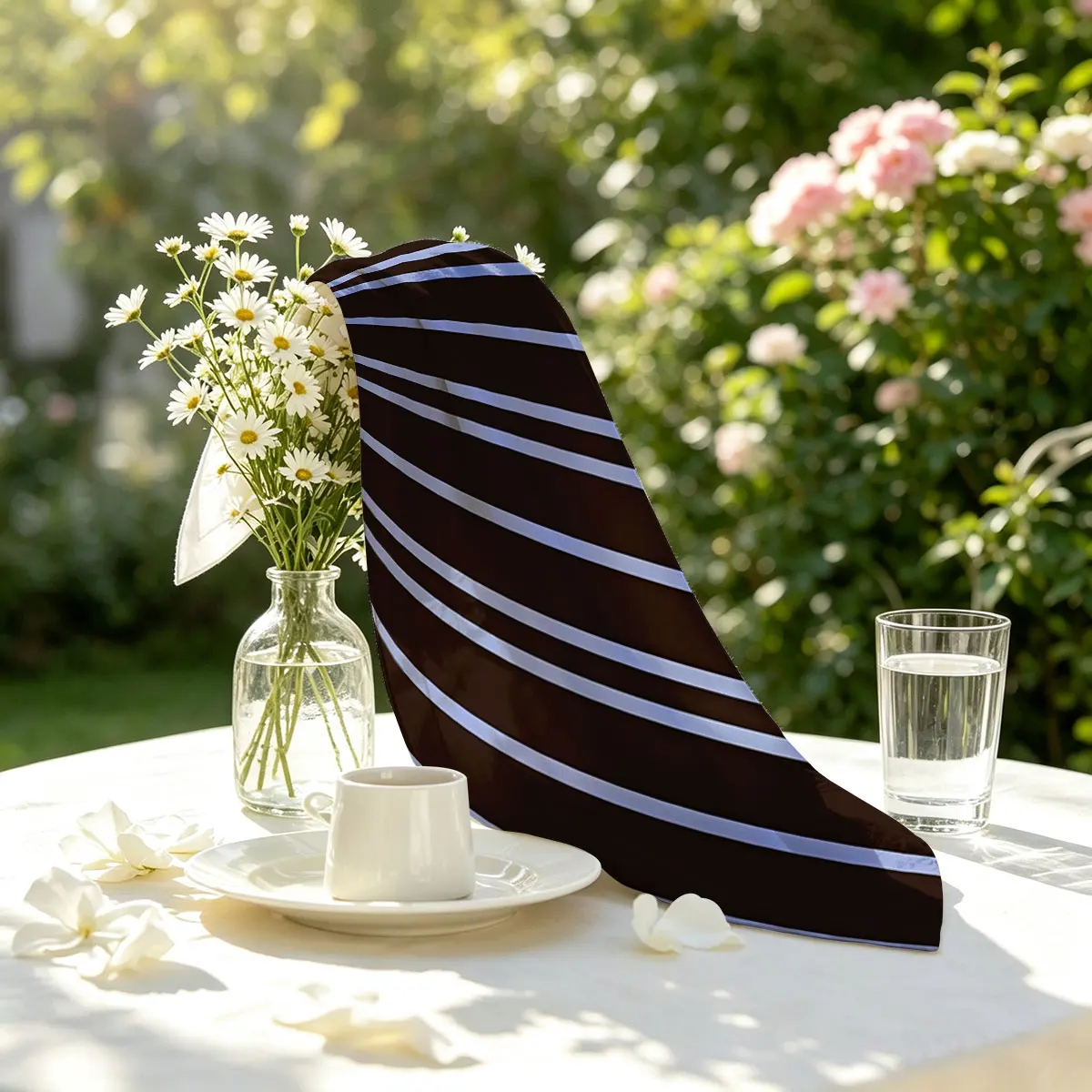 Brown Blue Stripes Bandana Paisley Headbands Hip Hop Kerchief Outdoor Unisex Headband Wrist Wraps Face Mask Handkerchief view 3
