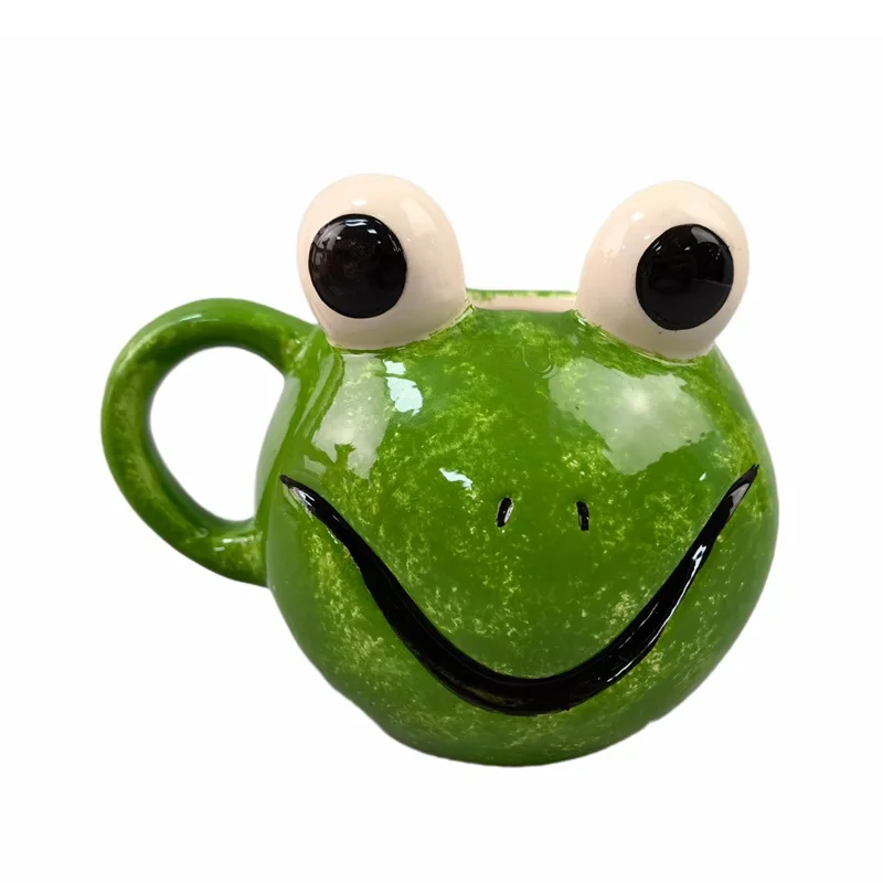 

Funny Green Frog Mug Ceramics Mug Cute Kids Cartoon Cup Creativity Milk Cup 350ml Coffee Cup