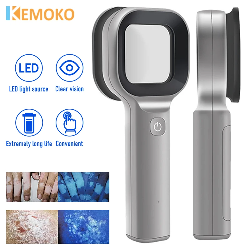 

Woods Lamp Skin Analyzer Vitiligo Psoriasis Detector LED Light Facial Skin Diagnostic Device Lamp Light UV Magnifying Detection
