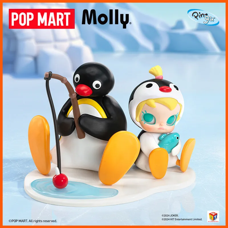 

Коллекционная фигурка POP MART Baby Molly X PINGU, украшение для рабочего стола, подарок для фанатов аниме и коллекционеров, слепая коробка