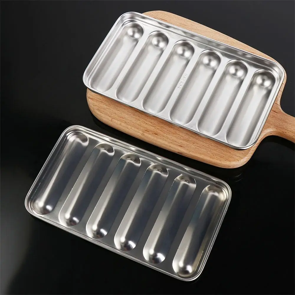 

Oven Microwave Stainless Steel 6-Cavity DIY Ham Mould Meat Tool Hotdog Maker Sausage Mold Food Supplement