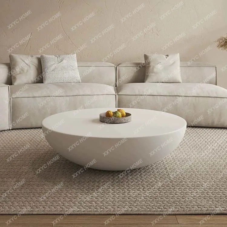 

hot sale Simple design white coffee table, living room art concrete decorative coffee table set