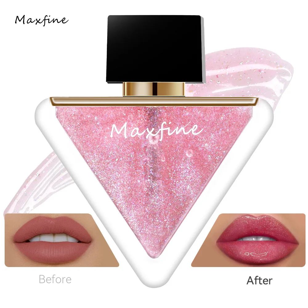 Triangular Pearlescent Mirror Lip Glaze With Fine Shimmer Long Lasting Moisturizing Smooth And Easy To Apply Plumping Lips