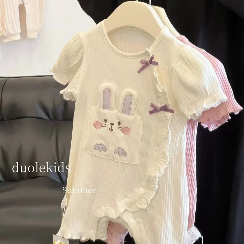 

Baby Clothes Summer Baby Short-sleeved Jumpsuit Baby Girls Fashionable Cartoon Thin Style Outdoor Romper Climbing Clothes