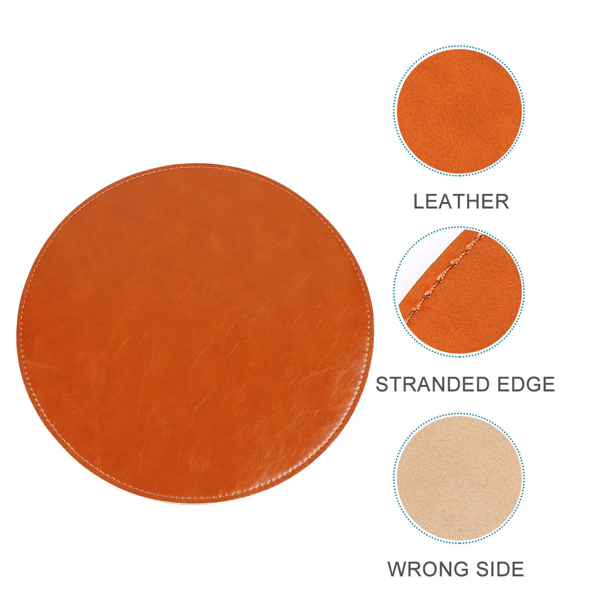 Premium Microfiber Round Mouse Pad Double-Sided Design for Gaming Laptop Desktop Smooth Precise Tracking Light Brown