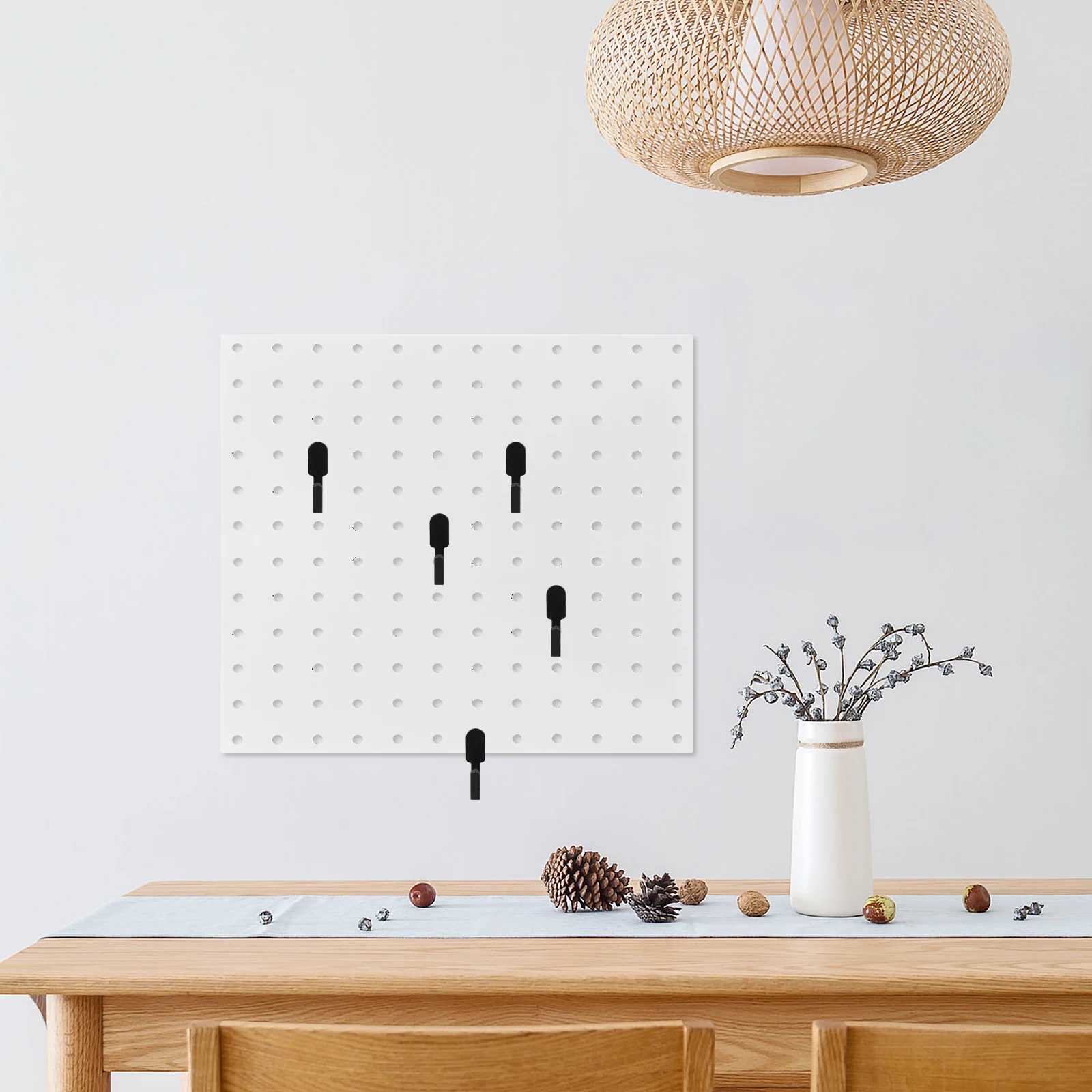 

40Pcs Single Pegboard Hooks Minimalist Plastic Storage Rack Easy Install for Kitchen Bedroom Office Multipurpose Hanging