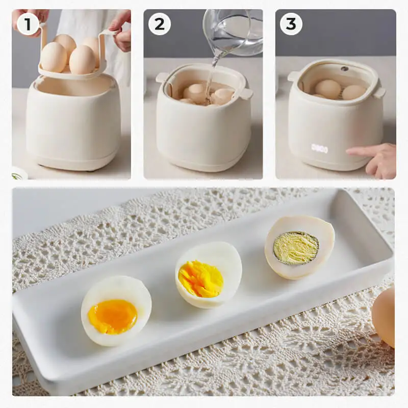 Egg Cooker Egg Boiler Breakfast Machine Egg Custard Steaming Cooker Auto-Off Generic Omelette Cooking Tools