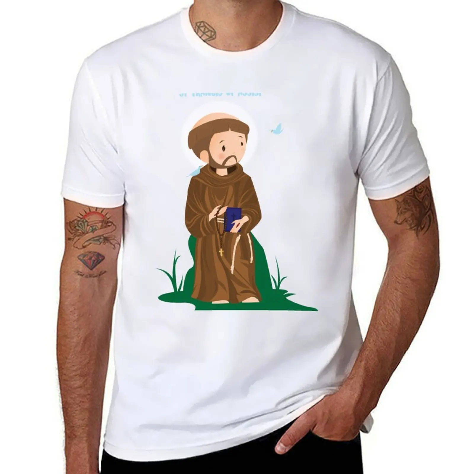 

San Francisco de Asis. St Francis of Assisi T-Shirt man t shirt graphic t shirt for man 100 percent cotton T-Shirt