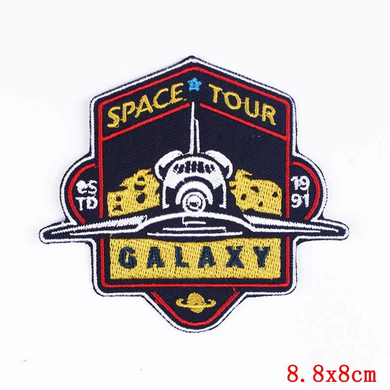 Space Alien UFO Patch Iron On Patches On Clothes Stickers DIY Planet Embroidery Patch Appliques Fusible Patches For Clothing Sew view 4