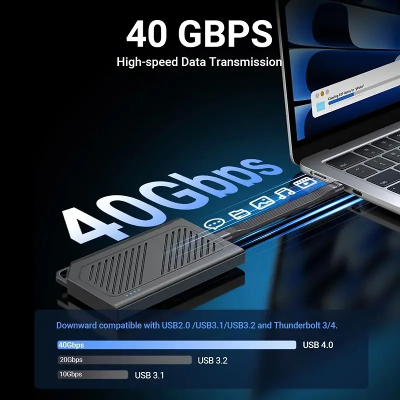 USB 4 0 كابل قصير PD 240W المفاتيح الحبل 40Gbps 8K 60 هرتز Thunderbolt 3 4 لجهاز Type C شحن سريع #4