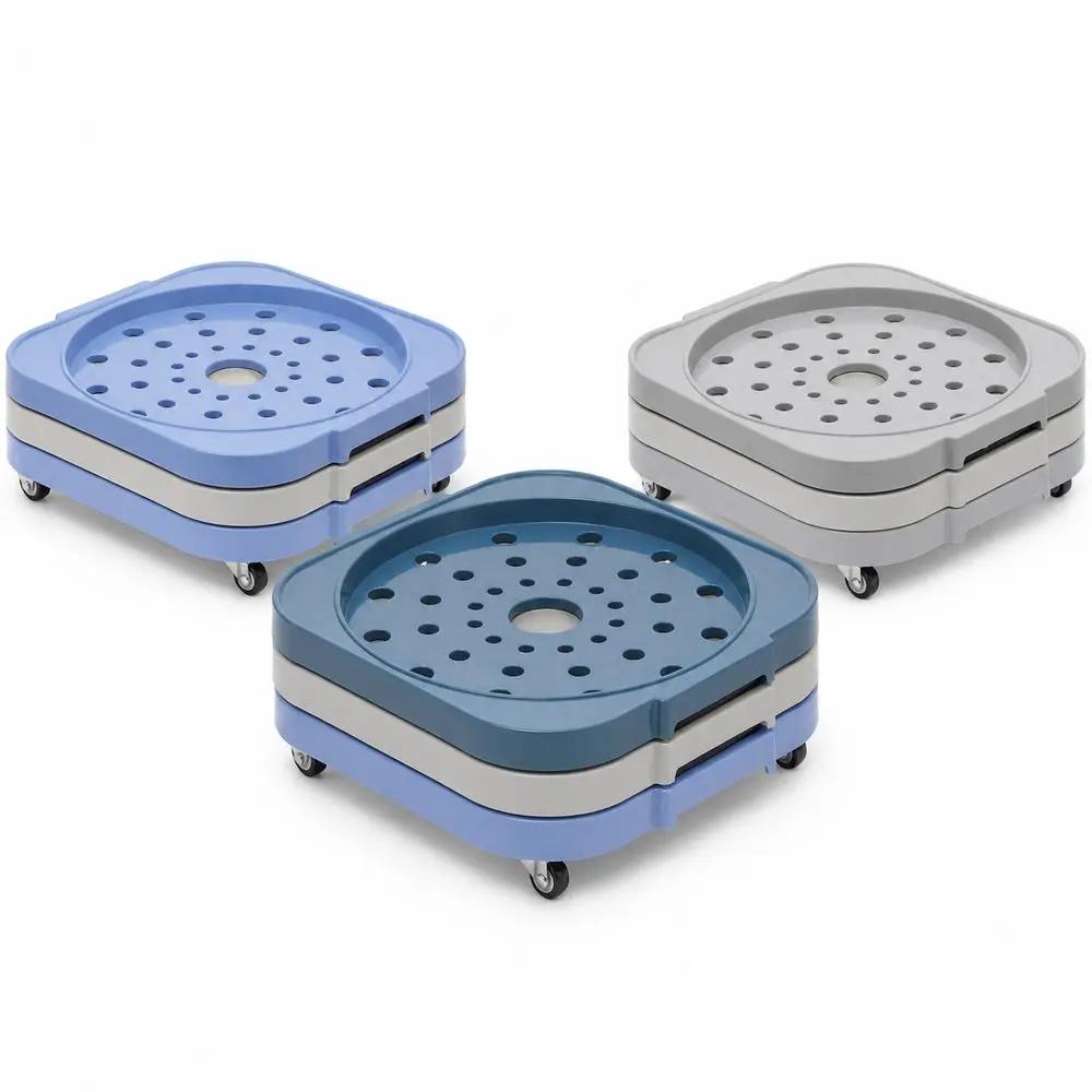 PP Gas Cylinder Dolly Perforated Platform Rolling Wheels Gas Cylinder Stand Raised Base Easy Mobility Flower Pot Tray