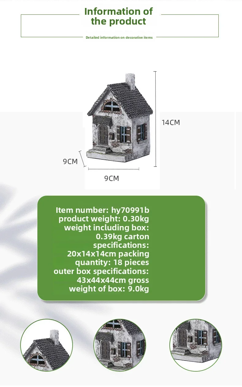 

Fairy Garden House Rustic Resin Miniature CottageHutWoodland Gnome Farmhouse MiniatureDwellings Suitable for A Fairy Tale Garden