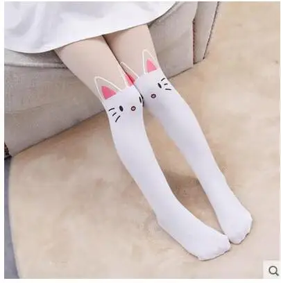 Spring Autumn Cartoon Designs Girls Kawaii Tights Lovely Cat Velvet Stockings for Baby Kids Patchwork Lolita Dancing Pantyhose