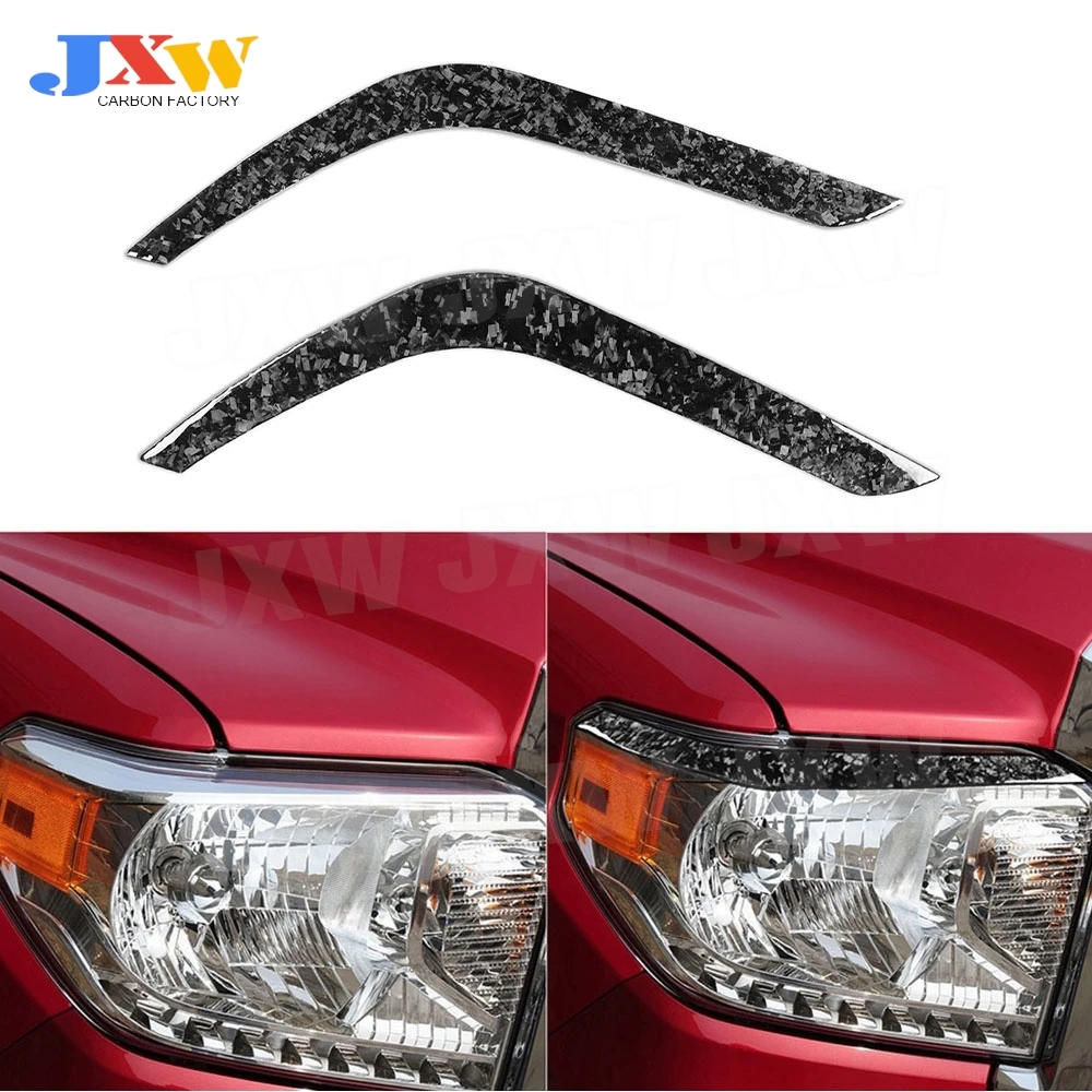 

Carbon Fiber Front Lamp Eyebrow Headlight Covers for Toyota Tundra 2014-2018 Car Front Lamp Eyelids Car Decoration