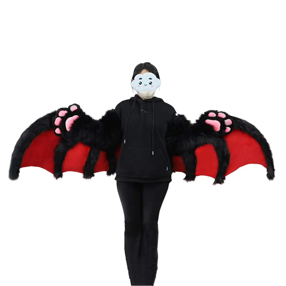 

Handmade Simulated Furry Bat Wing Animal Cosplay Accessories For Men Women Halloween Club Pub Masquerade Party Props